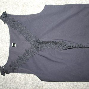 (SHEIN) Black mesh top + Black and white striped shirt